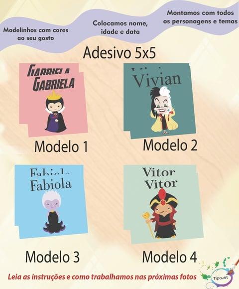 Adesivo 5x5 cm Quadradinho-vilões