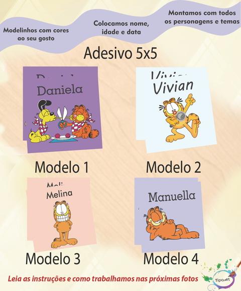 Adesivo 5x5cm Quadradinho-garfield