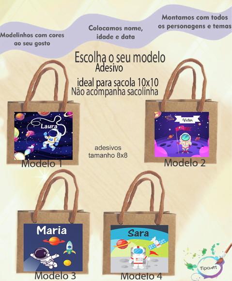 Adesivo 8x8 para Sacolinha- Astronauta