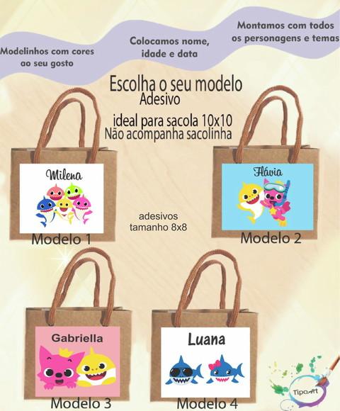 Adesivo 8x8 para Sacolinha- Baby Shark