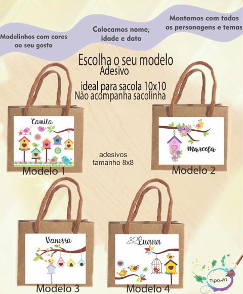 Adesivo 8x8 para Sacolinha- Jardim Encantado