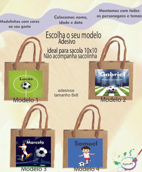 Adesivo 8x8 para Sacolinha- Futebol