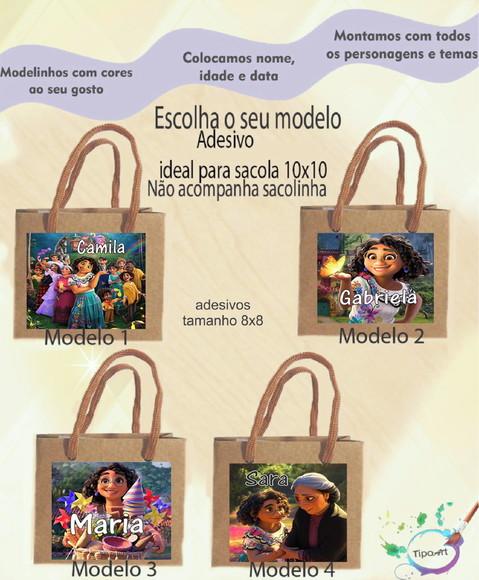 Adesivo 8x8 para Sacolinha- Encanto