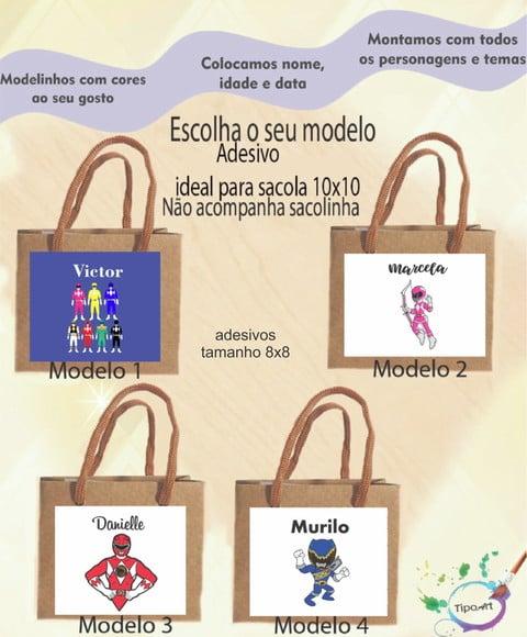 Adesivo 8x8 para Sacolinha- Pawer Ranger