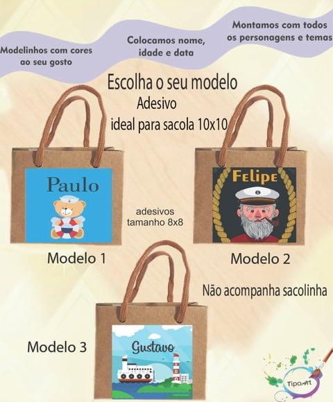 Adesivo 8x8 para Sacolinha- Marinheiro