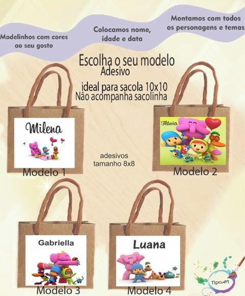 Adesivo 8x8 para Sacolinha- Pocoyo