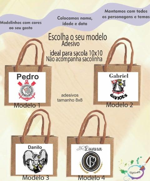 Adesivo 8x8 para Sacolinha- Timão