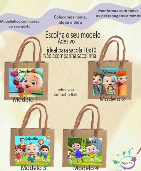 Adesivo 8x8 para Sacolinha- Super Jojo