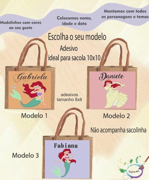 Adesivo 8x8 para Sacolinha-ariel