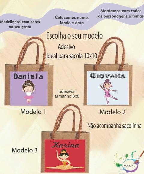 Adesivo 8x8 para Sacolinha-bailarina