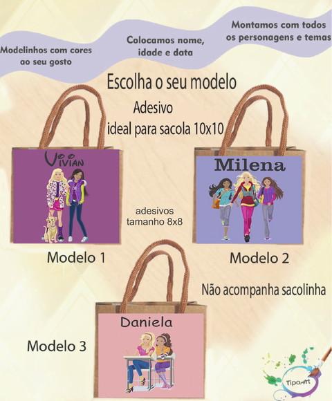 Adesivo 8x8 para Sacolinha-barbie