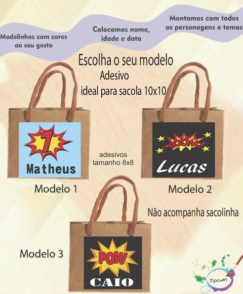Adesivo 8x8 para Sacolinha-bomba