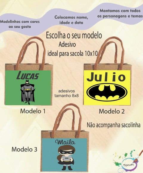 Adesivo 8x8 para Sacolinha-batman