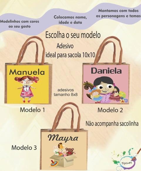 Adesivo 8x8 para Sacolinha-boneca