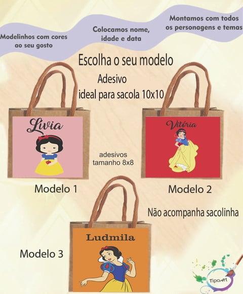 Adesivo 8x8 para Sacolinha-branca de Neve
