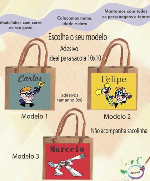 Adesivo 8x8 para Sacolinha-dexter