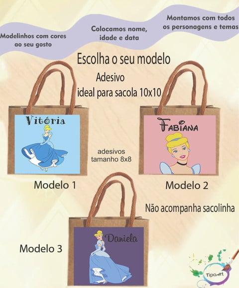 Adesivo 8x8 para Sacolinha-cinderela