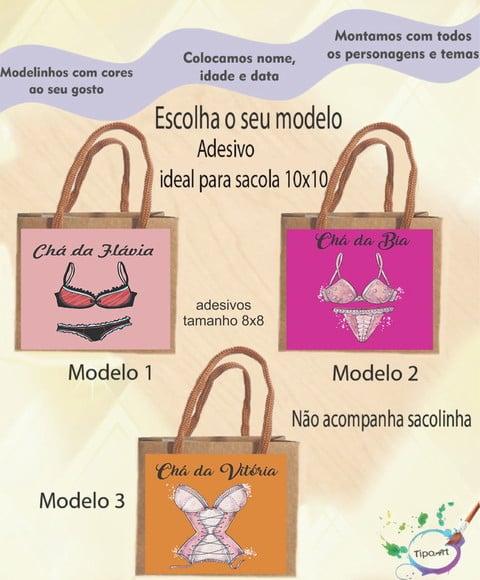 Adesivo 8x8 para Sacolinha-chá de Lingerie#1