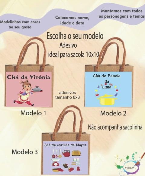 Adesivo 8x8 para Sacolinha-chá de Cozinha