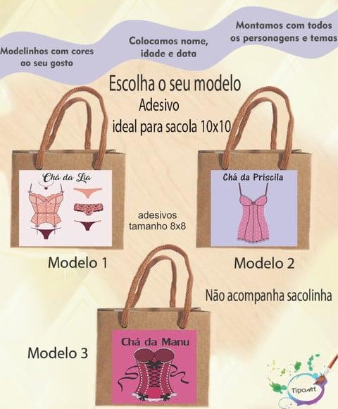 Adesivo 8x8 para Sacolinha-chá de Lingerie#2