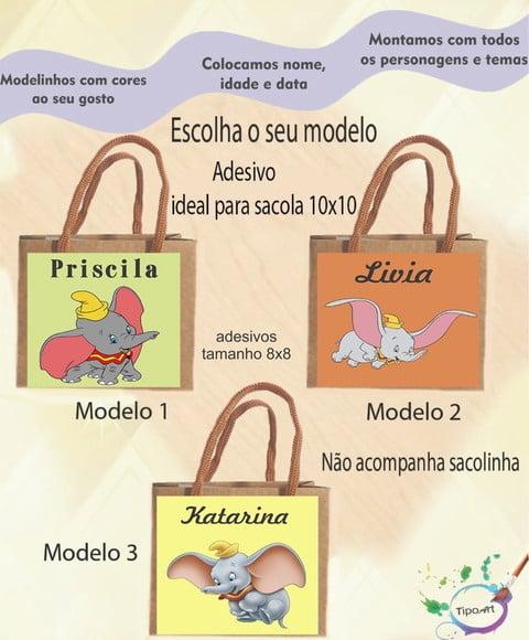Adesivo 8x8 para Sacolinha-dumbo