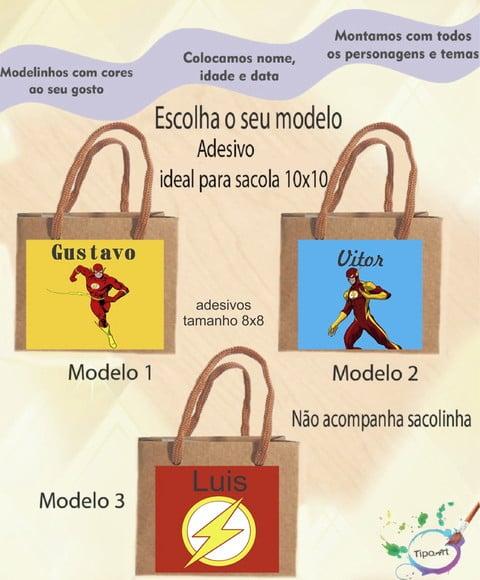 Adesivo 8x8 para Sacolinha-flash