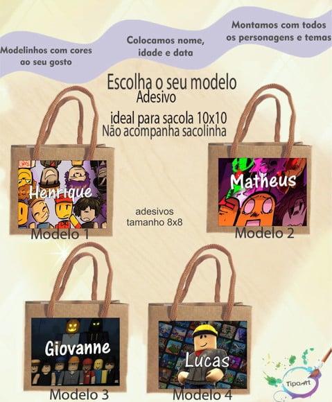 Adesivo 8x8 para Sacolinha-forsaken Roblox