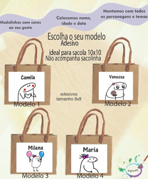 Adesivo 8x8 para Sacolinha-flork