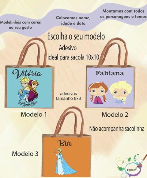 Adesivo 8x8 para Sacolinha-frozen