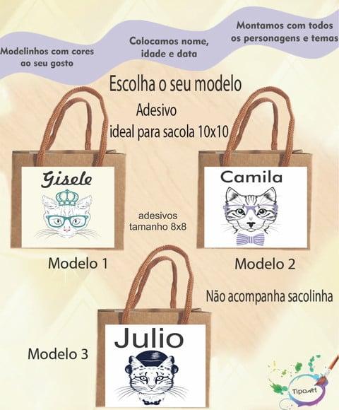 Adesivo 8x8 para Sacolinha-gatinho