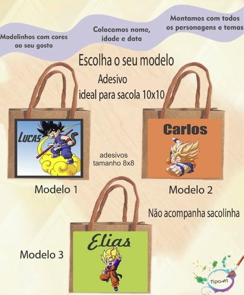 Adesivo 8x8 para Sacolinha-goku