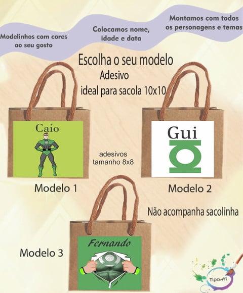 Adesivo 8x8 para Sacolinha-lanterna Verde