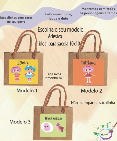 Adesivo 8x8 para Sacolinha-lalaloopsy