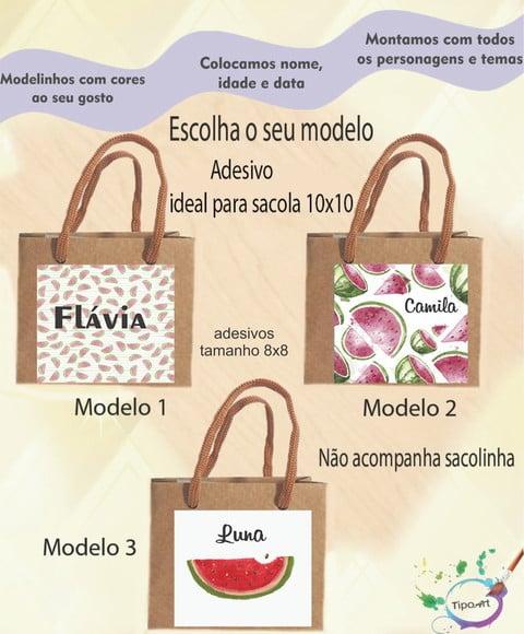 Adesivo 8x8 para Sacolinha-melancia