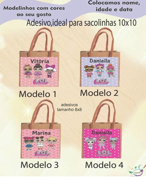 Adesivo 8x8 para Sacolinha-lol Surprise
