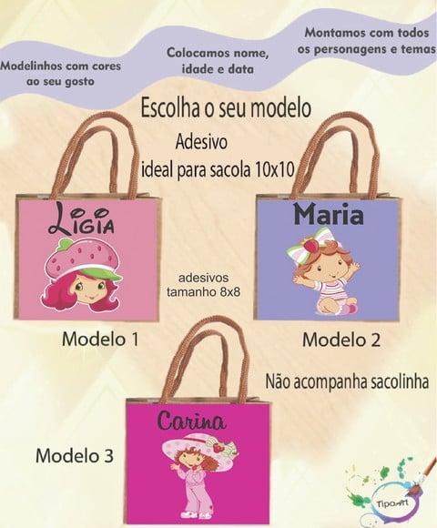 Adesivo 8x8 para Sacolinha-moranguinho