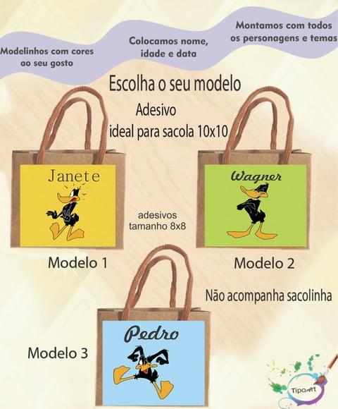 Adesivo 8x8 para Sacolinha-patolino