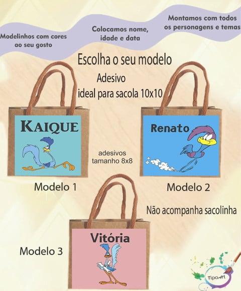Adesivo 8x8 para Sacolinha-papaleguas