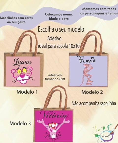Adesivo 8x8 para Sacolinha-pantera