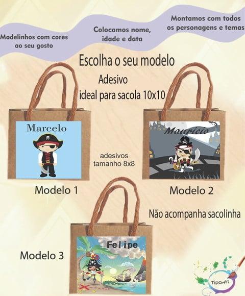 Adesivo 8x8 para Sacolinha-pirata