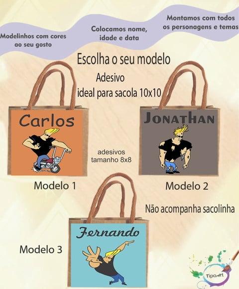 Adesivo 8x8 para Sacolinha-johnny Bravo