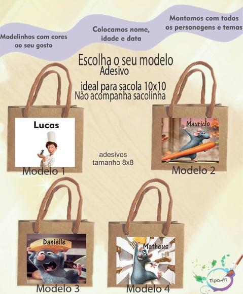 Adesivo 8x8 para Sacolinha-ratatouille