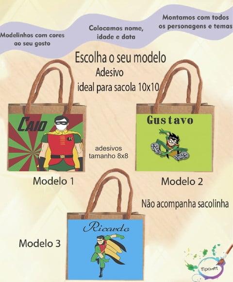 Adesivo 8x8 para Sacolinha-robin