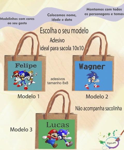 Adesivo 8x8 para Sacolinha-sonic