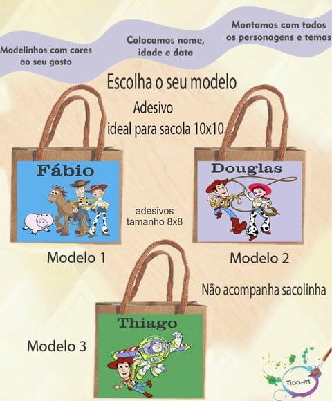 Adesivo 8x8 para Sacolinha-toy Story