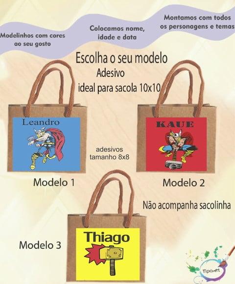 Adesivo 8x8 para Sacolinha-thor