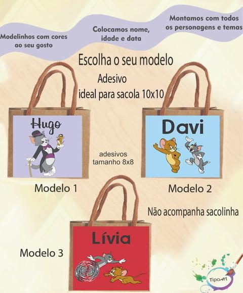 Adesivo 8x8 para Sacolinha-tom e Jerry