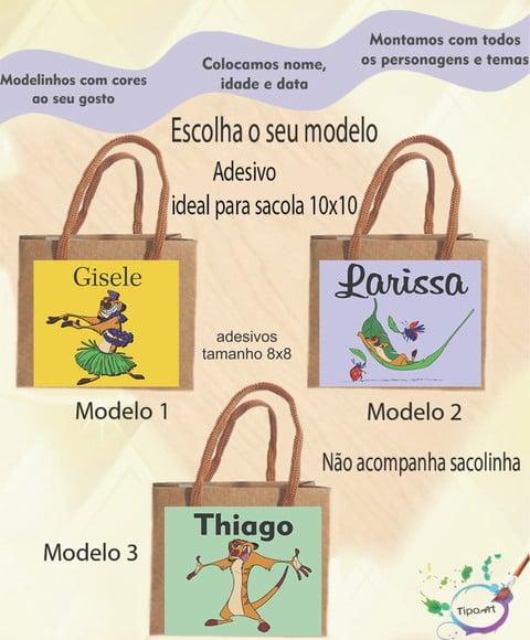 Adesivo 8x8 para Sacolinha-timão