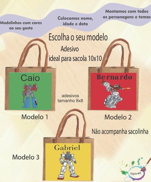 Adesivo 8x8 para Sacolinha-transformers