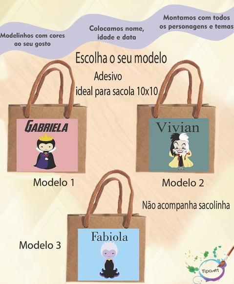 Adesivo 8x8 para Sacolinha-vilões